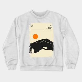 Sicily Italy Vintage Minimal Retro Travel Poster Crewneck Sweatshirt